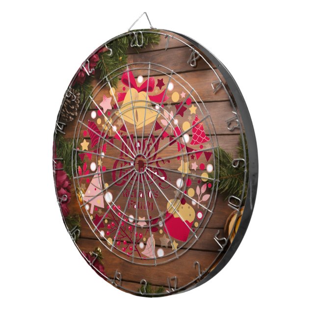 Richard's Familie frohe Weihnachts-Dartboard Dartscheibe (Vorderseite rechts)