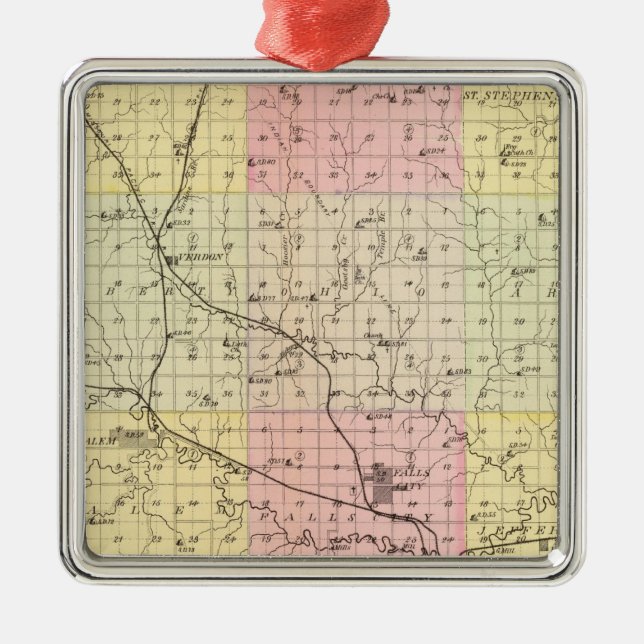 Richardson County, Nebraska Silbernes Ornament (Vorne)