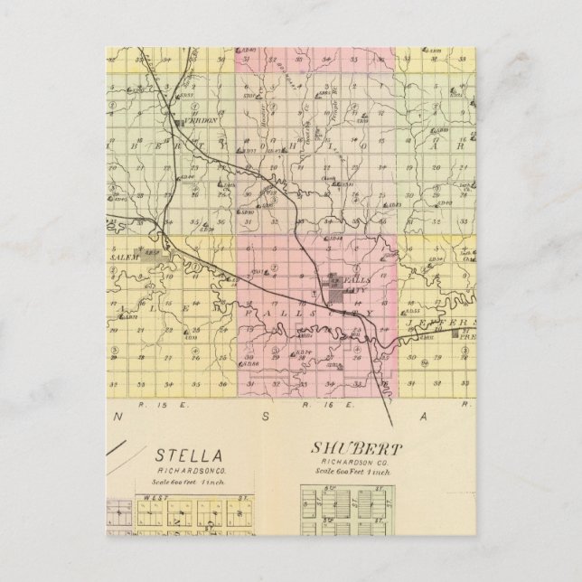 Richardson Landkreis, Nebraska Postkarte (Vorderseite)