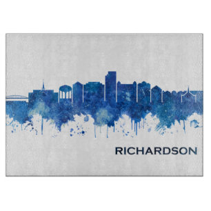 Richardson Texas Skyline Blue Schneidebrett