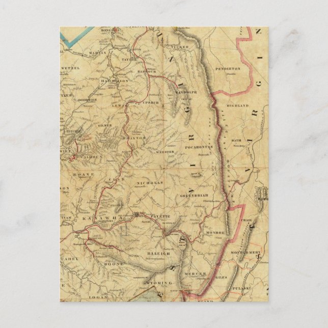 Richardsons Karte von West Virginia (Vorderseite)