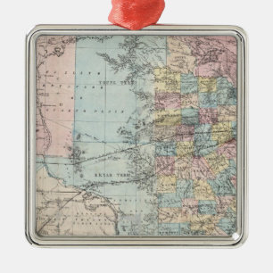 Richardsons neue Karte des Staat von Texas Silbernes Ornament