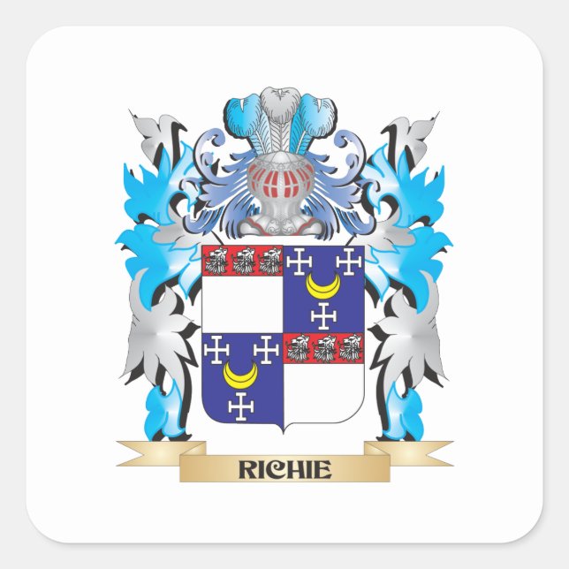 Richie Coat of Arms - Familienwappen Quadratischer Aufkleber (Vorderseite)