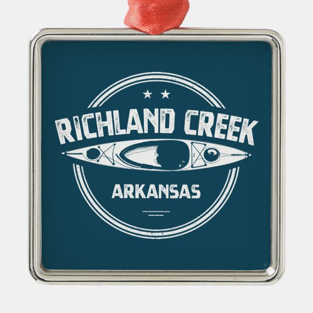 Richland Creek Arkansas Kayaking Ornament Aus Metall (Vorne)