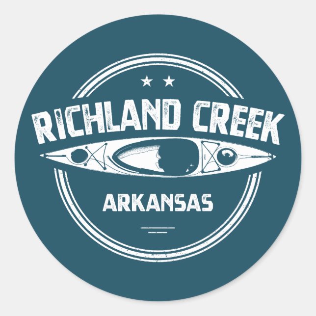 Richland Creek Arkansas Kayaking Runder Aufkleber (Vorderseite)