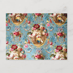 Richloom Fragonard Cornflower Blue French Country Postkarte