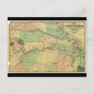 Richmond and Peninsular Campaign in Virginia 1864 Postkarte