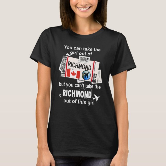 Richmond Boarding Pass  Richmond Girl  Richmond T-Shirt (Vorderseite)