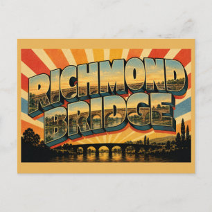 Richmond Bridge TAS Vintage Reise Kunst Postkarte