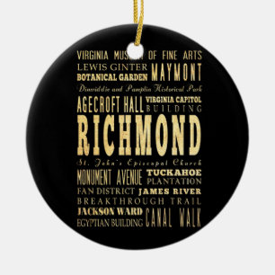 Richmond City Virginia Typografie Kunst Keramik Ornament