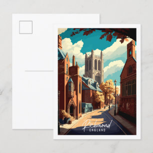 Richmond England Vintage Reise Illustration Postkarte