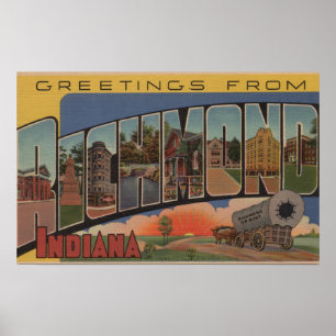 Richmond, Indiana - Große Buchstabenszenen Poster