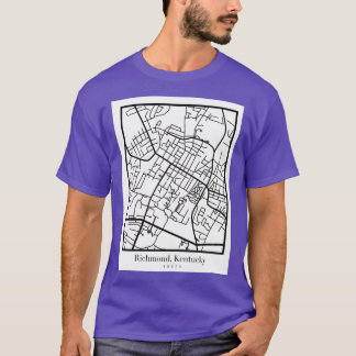 Richmond Ky Karte Übergröße T-Shirt