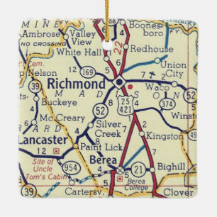 Richmond KY Vintag Map Keramikornament