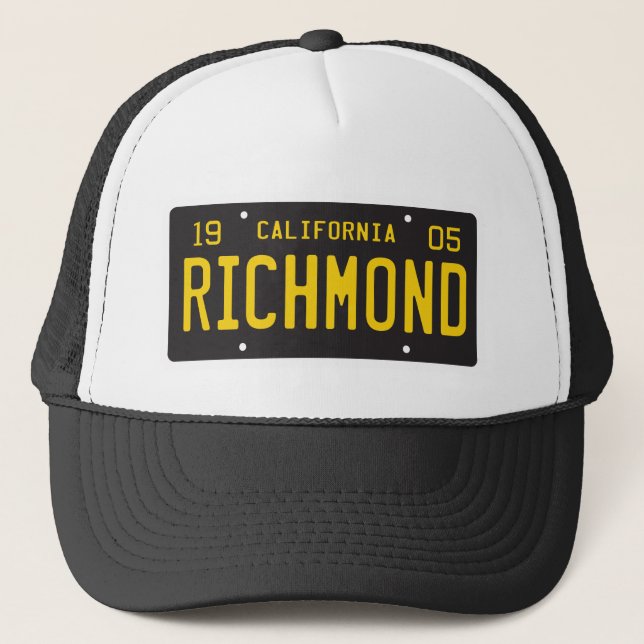 Richmond License Plate Hat Truckerkappe (Vorderseite)