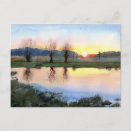 Richmond Park at Sunset Robin Hood gate Postcard Postkarte