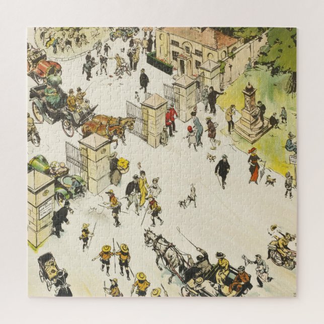 Richmond Park London UK, Besucher am Tor Puzzle (Vertikal)