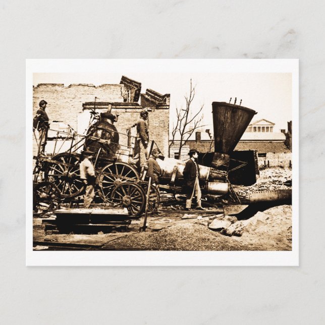 Richmond & Petersburg RR Ruins Richmind VA 1. Apri Postkarte (Vorderseite)