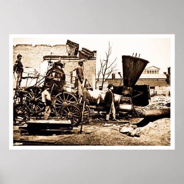 Richmond & Petersburg RR Ruins, Richmond, VA 1865 Poster (Vorne)
