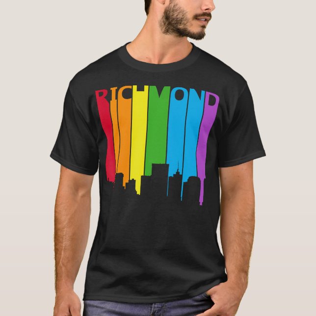 Richmond Skyline Lgbt Pride T-Shirt (Vorderseite)