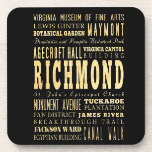 Richmond-Stadt wenn Virginia-Typografie-Kunst Untersetzer