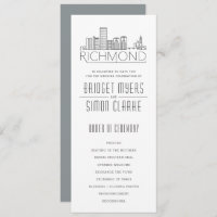 Richmond Stylized Skyline | Hochzeitsprogramm