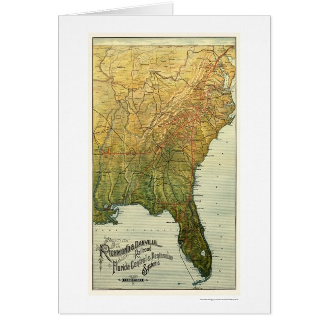 Richmond- u. Danville-Eisenbahn-Karte 1893 (Vorne)