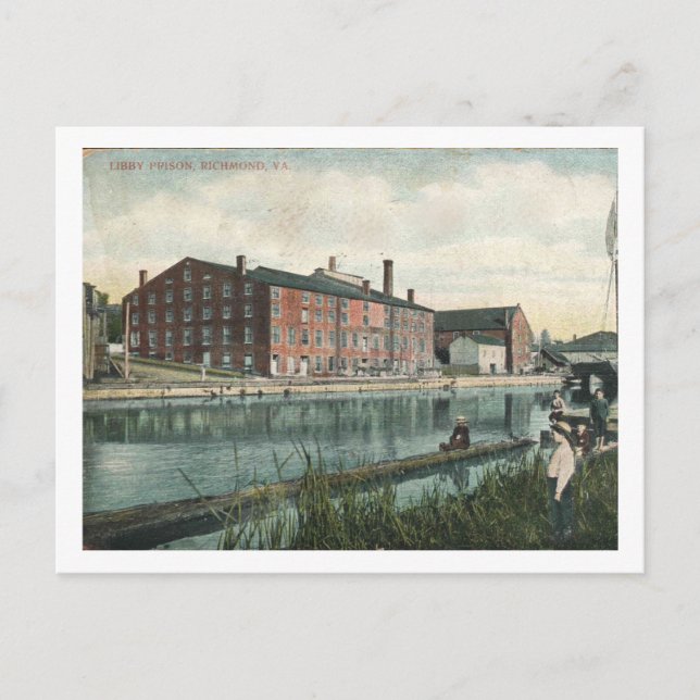 Richmond VA, 1909 Libby-Gefängnis, Vintag Inspirie Postkarte (Vorderseite)