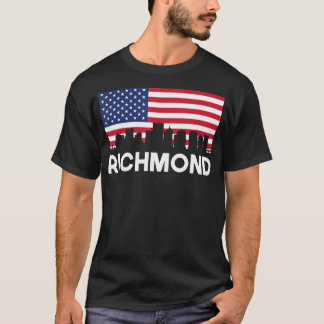 Richmond Va American Flag Skyline T-Shirt