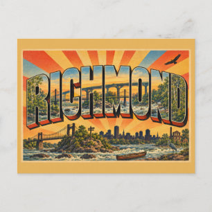 Richmond VA James River Stromschnellen Wälder Kuns Postkarte