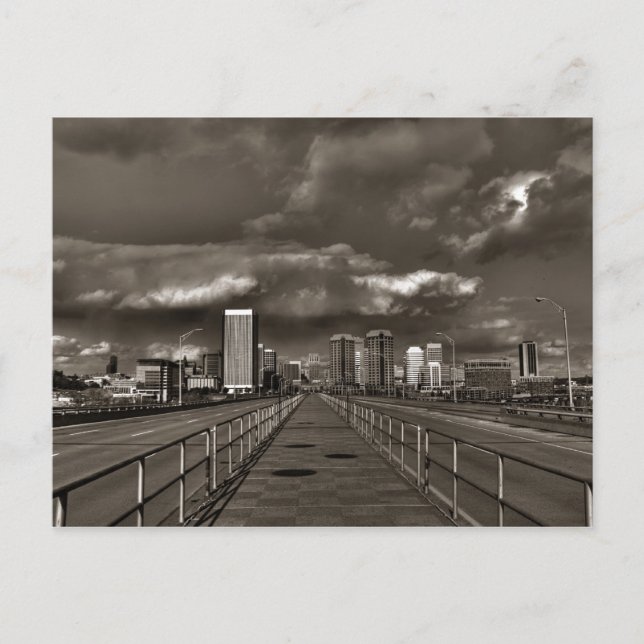 Richmond VA Skyline Postkarte (Vorderseite)