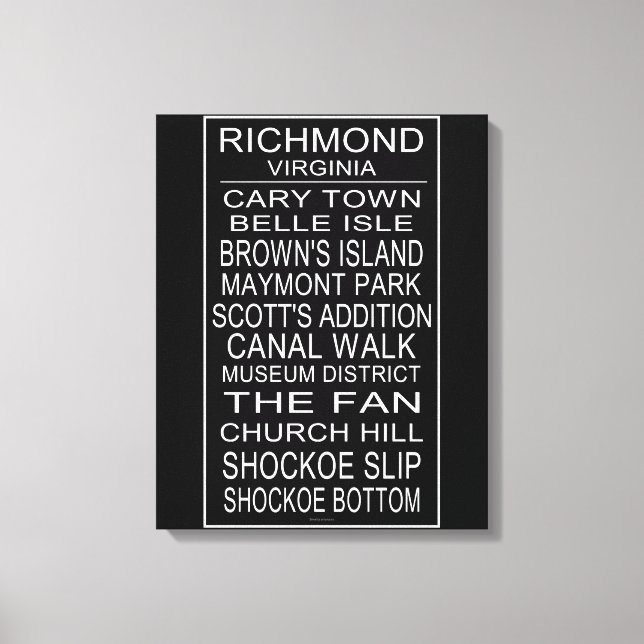 Richmond Virginia Bus Roll Leinwanddruck (Vorderseite)