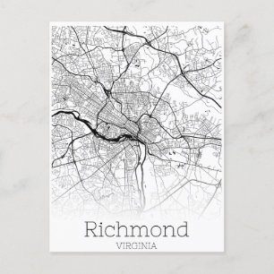 Richmond Virginia City Road Map Postkarte