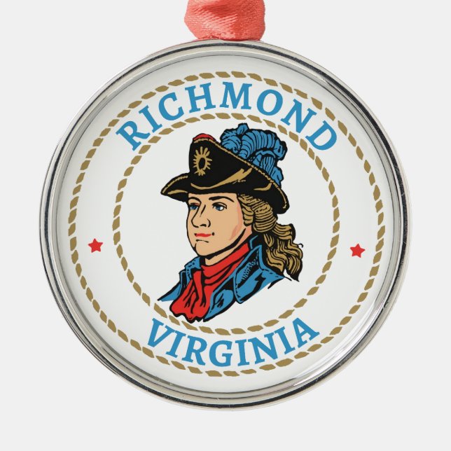 Richmond Virginia Colonial Ornament Aus Metall (Vorne)