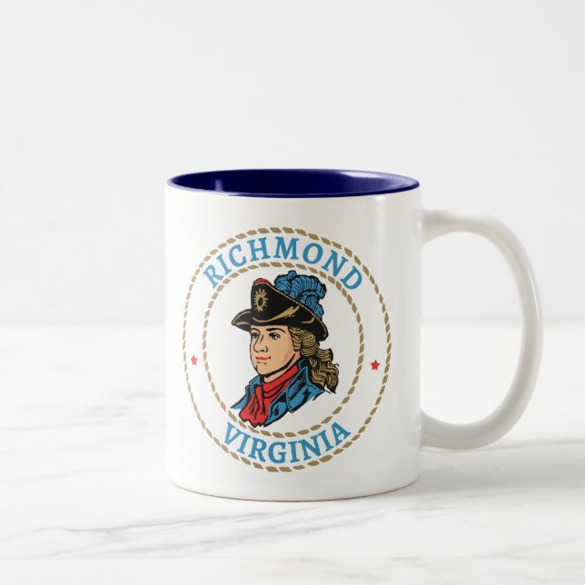 Richmond Virginia Colonial Zweifarbige Tasse (Rechts)