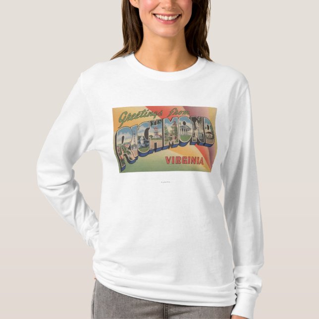 Richmond, Virginia - große Buchstabe-Szenen T-Shirt (Vorderseite)