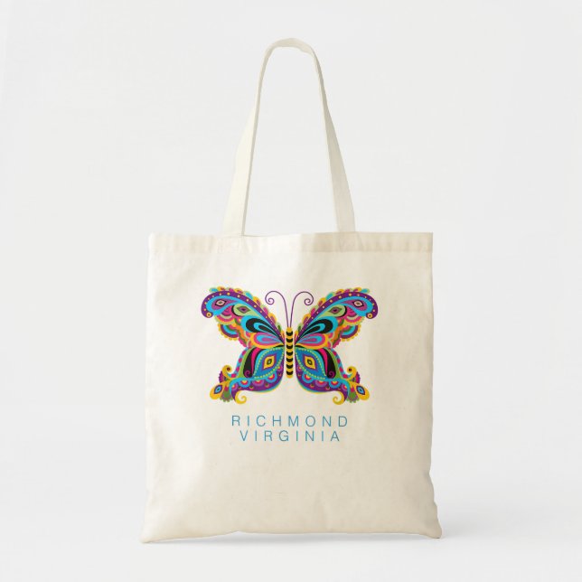 Richmond Virginia Souvenir Butterfly Graphic Tragetasche (Vorne)