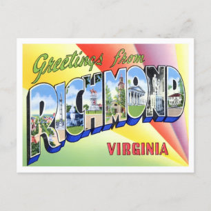 Richmond, Virginia Vintag Big Letters Postcard Postkarte