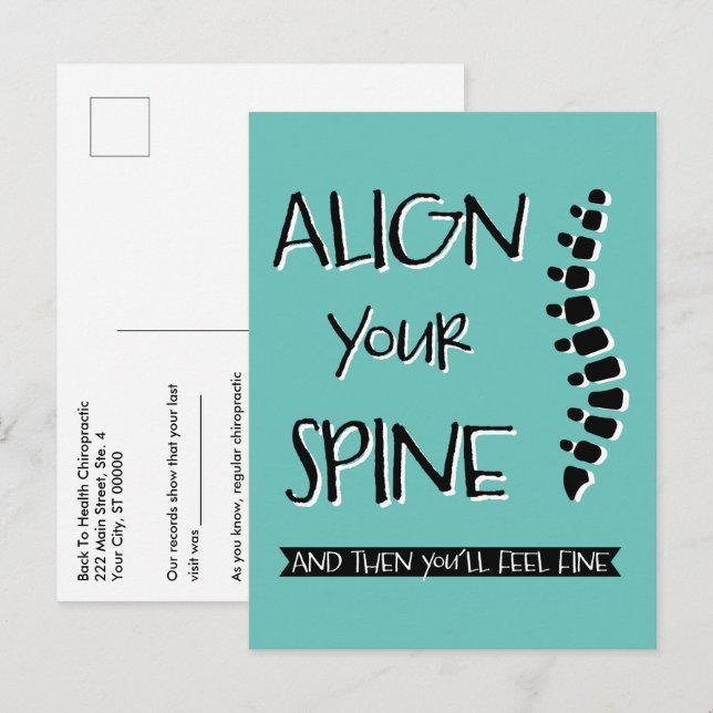 Richten Sie Ihre Wirbelsäule aus und dann werden S Postkarte (Vorne/Hinten)