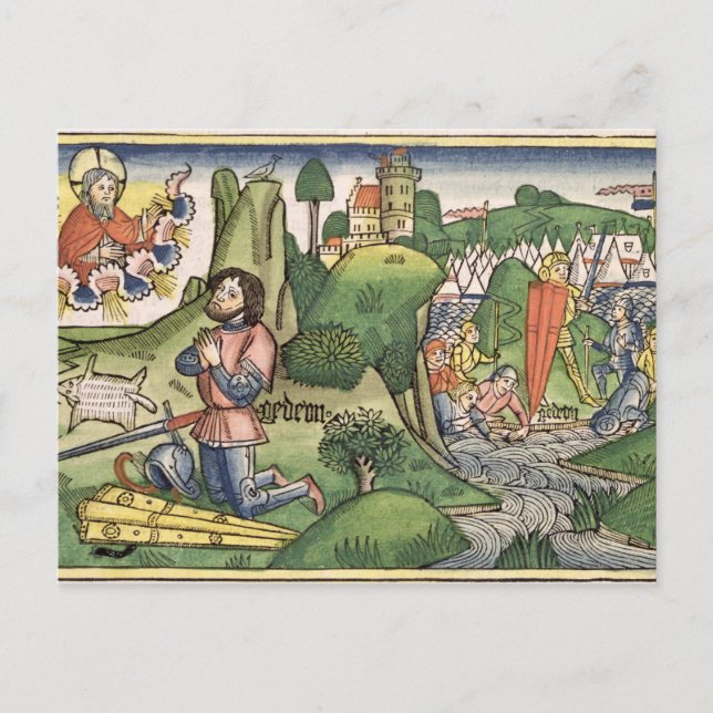 Richter 6 36 Gideon legt die Fleece aus dem " Postkarte (Vorderseite)