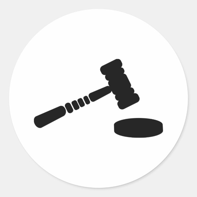 Richterhammer Runder Aufkleber (Vorderseite)