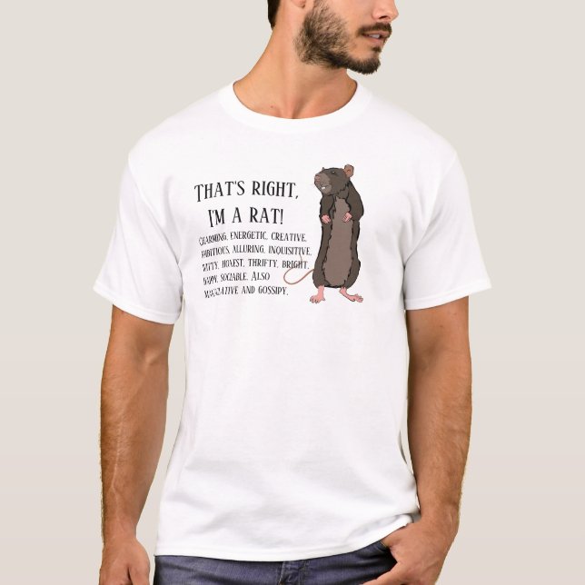 Richtig, ich bin ein T - Shirt von Ratten (Vorderseite)