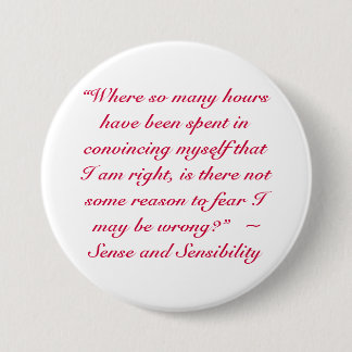 Richtig oder falsch Jane Austen Zitat Button