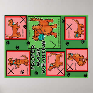 richtige Maske Tragen eines albernen Hundposters Poster