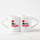 Richtige Tasse Set für Paare<br><div class="desc">Richtige Tasse Set für Paare. Niedliche Hochzeitsgeschenkidee für nur verheiratete Braut und Bräutigam / Neuvermählte. Auch Spaß als Mr. und Mrs. Jubiläum Geschenk oder Valentinstag Geschenk. Romantisches Design mit roten Herzen. Doppelseitige Kaffeebeutel mit Herzform. Ehe Spaß für Neugeborene.</div>