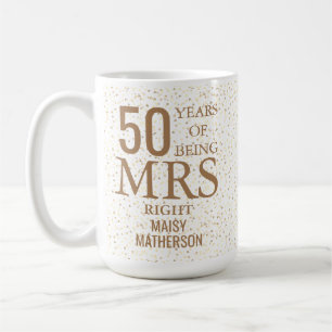 Richtiger Spaß 50th Wedding Anniversary Gold Heart Kaffeetasse