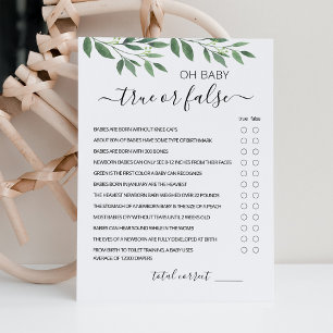 Richtiges oder falsches Spiel mit dem Ansers Baby Einladung