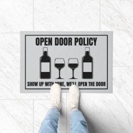 Richtlinie über die offene Tür im Wein Fußmatte