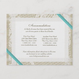 Richtung Aqua Ocean Lace und Burlap Begleitkarte