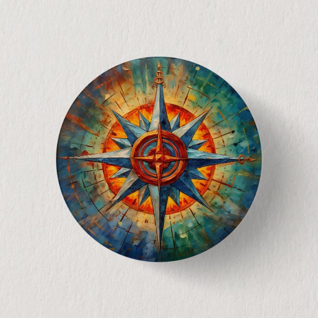 Richtung im Chaos (Compass-Rose) Button (Vorderseite)